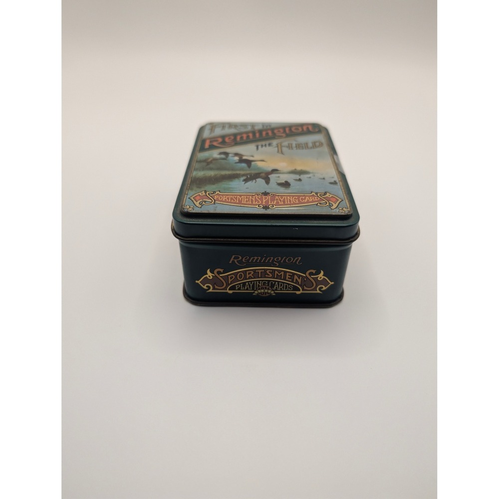 Remington Playing Cards Green First in the Field Vintage Collector Tin - Picture 3 of 7